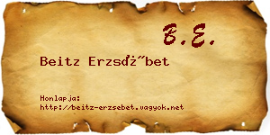 Beitz Erzsébet névjegykártya